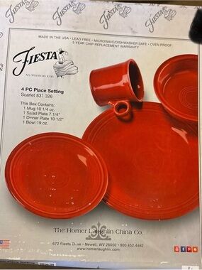 Fiesta Scarlet 4-Piece Place Setting - Bright Red